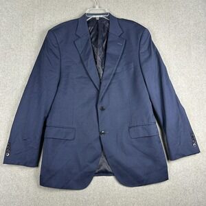 Peter Millar Blazer Men 44R Blue Wool Two Button Sport Coat Jacket Canada Blazer